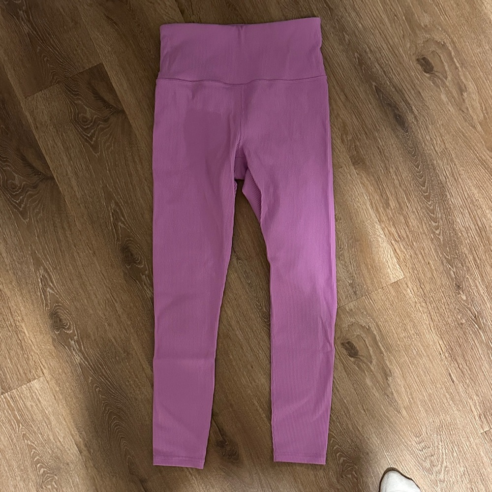 Athleta Purple Ribbed Leggings